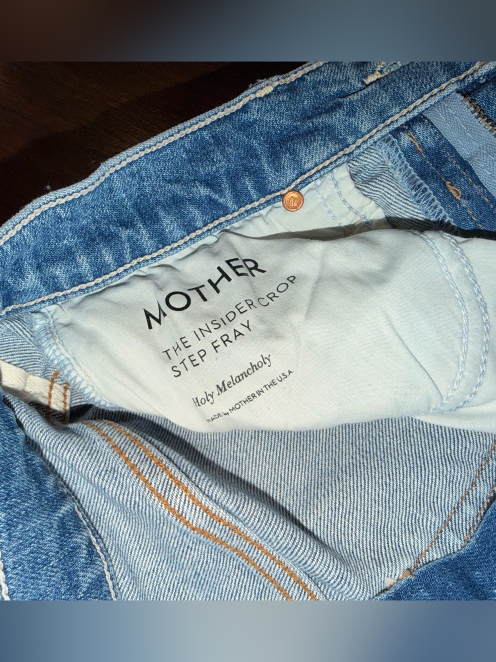 Mother Superior The Insider Crop Step Fray Jeans Women Holy Melancholy Size 28 - Picture 5 of 8